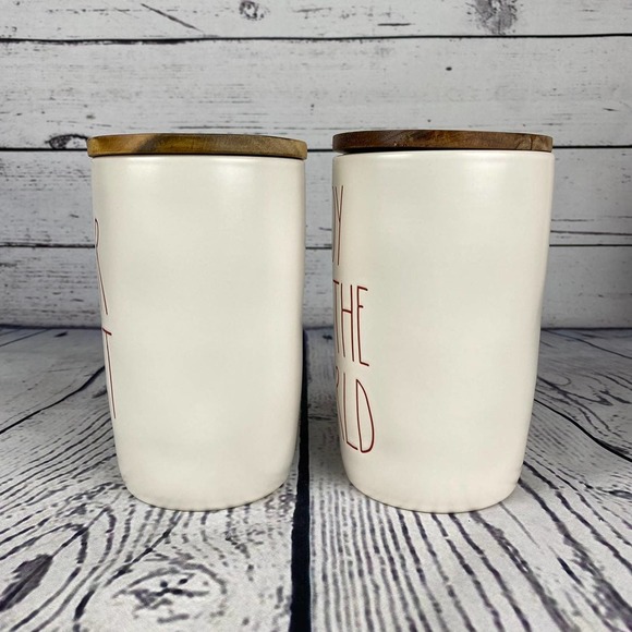 🎄 Rae Dunn Peppermint & Joy To The World Christmas Canister Set - Picture 4 of 9